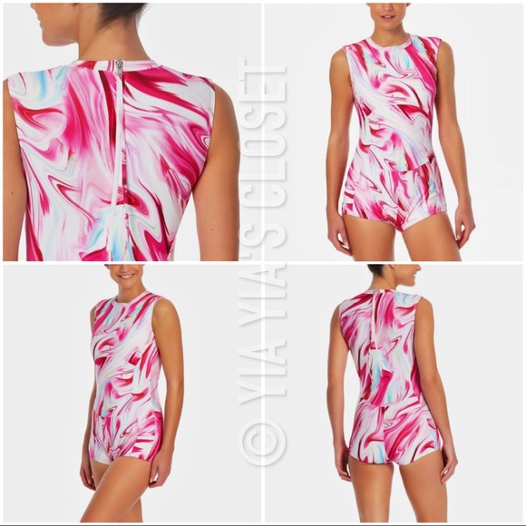 NEW Endless Waves Juniors M(7-9) Warm Wave One-Piece Romper Swimsuit NWOT - Picture 3 of 16